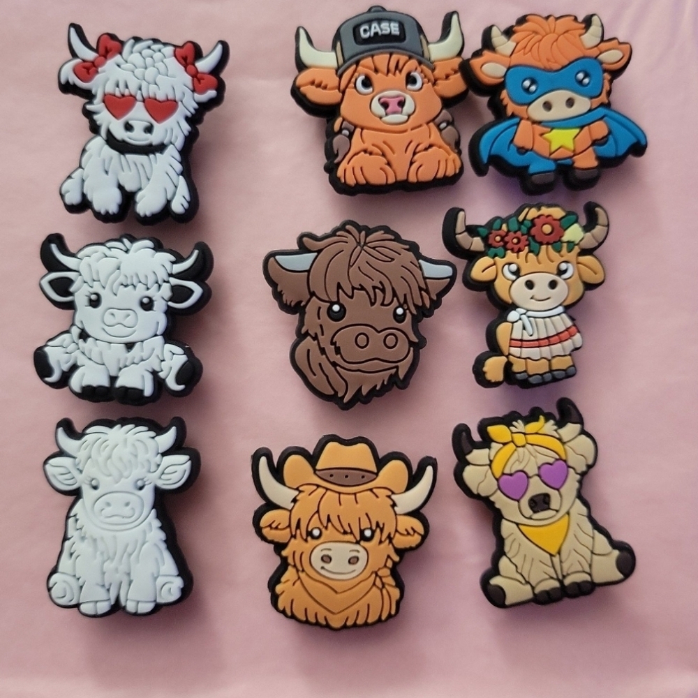 ☀️ Cute Cartoon Cow Shoe Charms